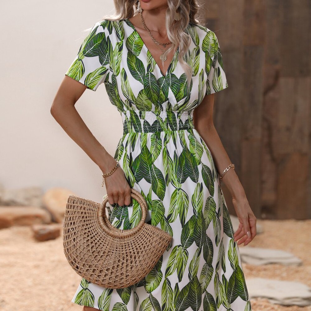 Women's floral print short-sleeved dress